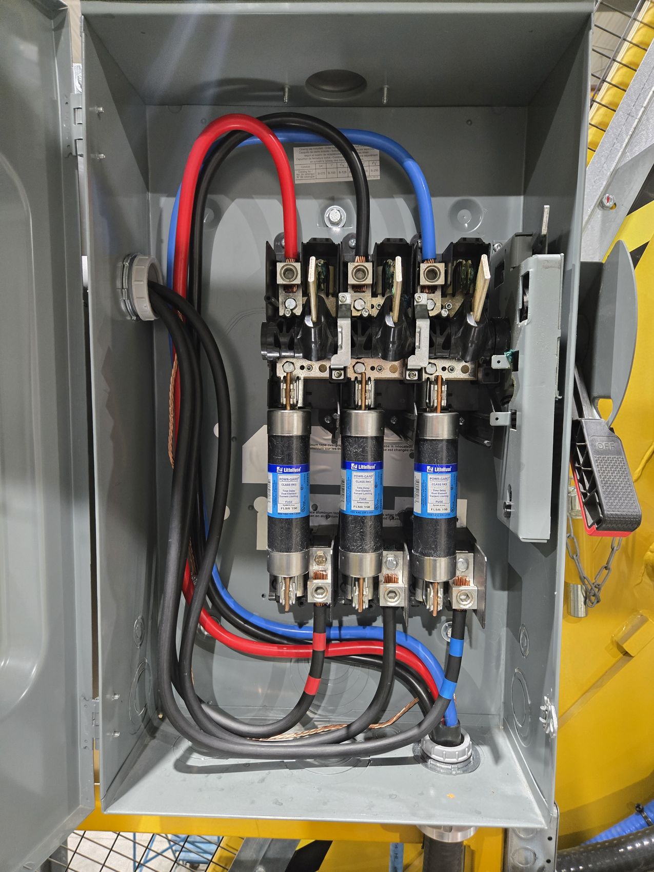 Fused disconnect wired by Hi-Energy Electrical Services