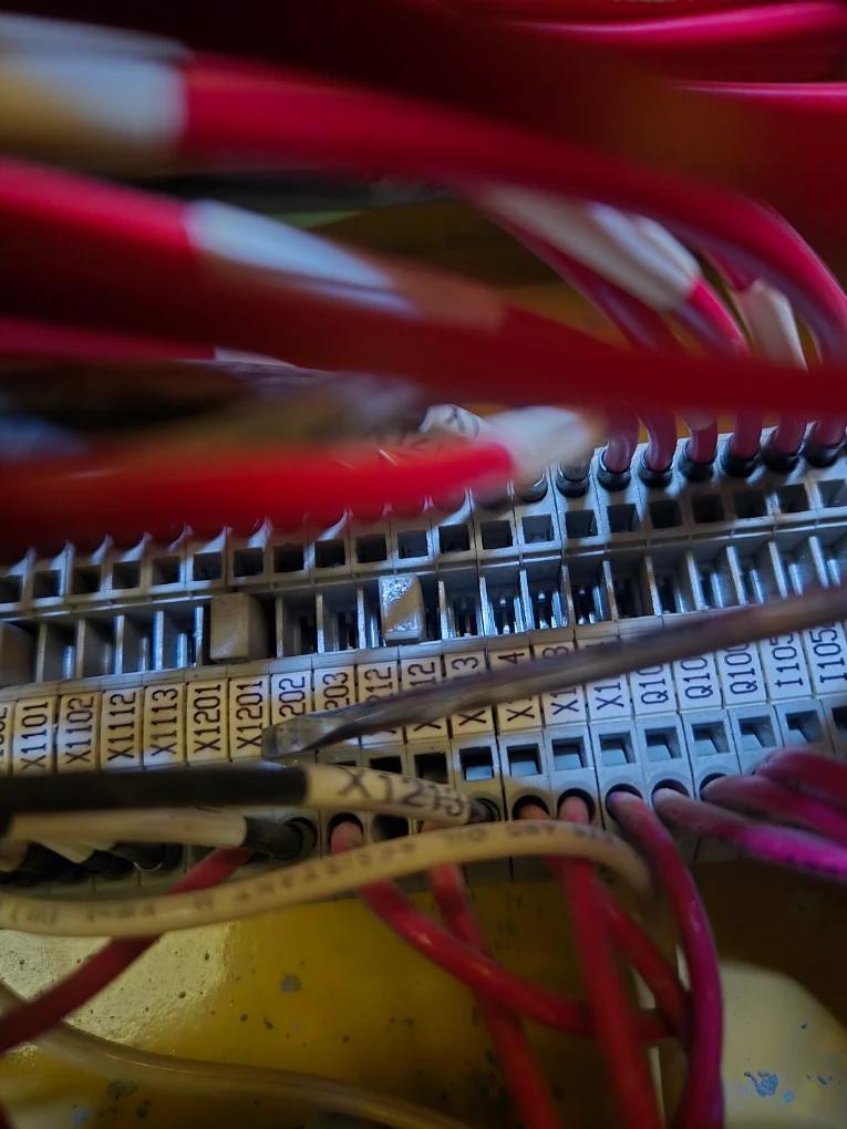 Control panel terminal strip wired by Hi-Energy Electrical Services