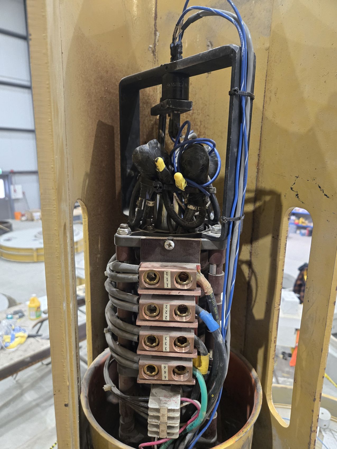 Motor terminal lugs made up on a large motor by Hi-Energy Electrical Services